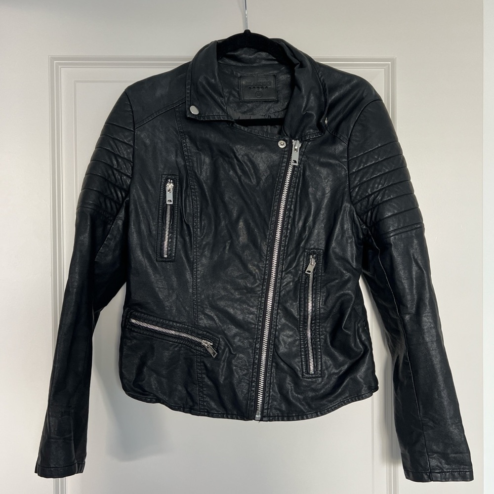 Blank NYC Black Leather Biker Jacket
